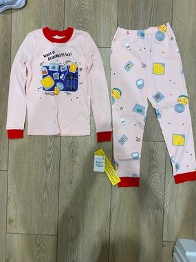 Tucker + Tate Pink Space Snack Pajama Set with Red Trim